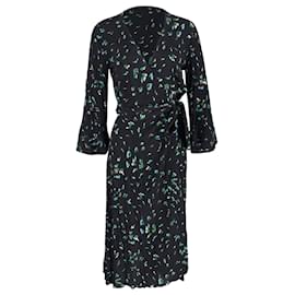 Ganni-Ganni Bluebell Print Wrap Dress in Floral Print Viscose-Other,Python print