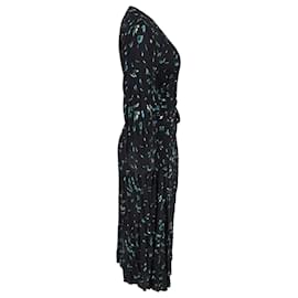 Ganni-Ganni Bluebell Print Wrap Dress in Floral Print Viscose-Other,Python print