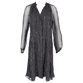 Altuzarra Schimmerndes knielanges Kleid aus schwarzer Seide Schwarz