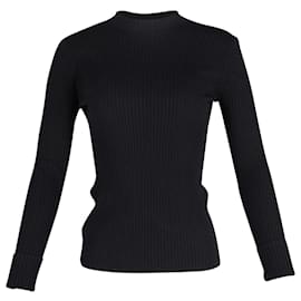 Autre Marque-Dion Lee Perforated Back Sweater Top in Black Viscose-Black