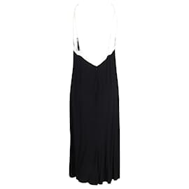 Reformation-Reformation Damaris Dress in Black and Ivory Viscose -Black