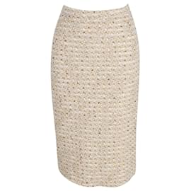 Alessandra Rich-Alessandra Rich Midi Skirt in Beige Polyamide-Beige