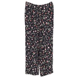 Ganni Calça reta em crepe em viscose com estampa floral Outro Impressão em python