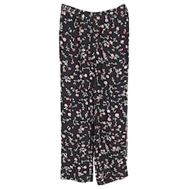 Ganni-Ganni Crepe Straight-Leg Trousers in Floral Print Viscose-Other