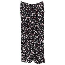 Ganni-Ganni Crepe Straight-Leg Trousers in Floral Print Viscose-Other