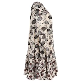 Ulla Johnson-Cassian Cassian Floral Dress in Cream Cotton-Other,Python print