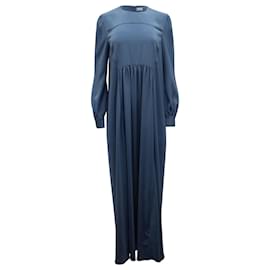 Marc by Marc Jacobs-Co Long Sleeve Maxi Dress in Blue Triacetate-Blue