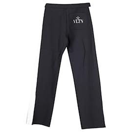 Valentino-Valentino Sweatpants with Logo in Black Polyamide-Black