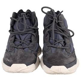 Yeezy-Adidas Yeezy 500 High Slate Sneakers in Navy Blue Synthetic-Blue,Navy blue