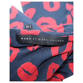 Marc Jacobs-Marc Jacobs Foulard Imprimé Kiss en Coton Bleu-Autre