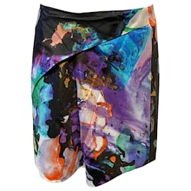 Chloé-Chloe Color Splash Asymmetrical Skirt in Multicolor Silk-Multiple colors