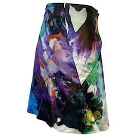 Chloé-Chloe Color Splash Asymmetrical Skirt in Multicolor Silk-Multiple colors