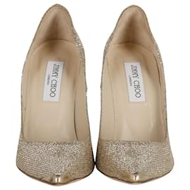 Jimmy Choo-Jimmy Choo Abel Pumps in Gold Lame-Golden,Metallisch