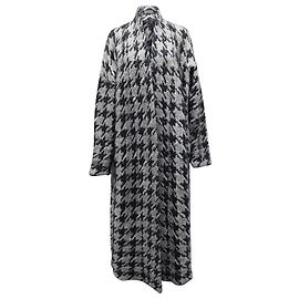 Gabriela Hearst Houndstooth Long Coat in Multicolor Wool Other