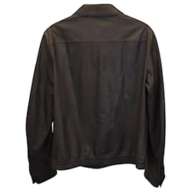 Ermenegildo Zegna-Ermenegildo Zegna Overshirt Jacket in Brown Calf Leather-Brown