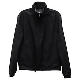 Prada-Prada-Jacke mit Reißverschluss aus schwarzem Nylon-Schwarz