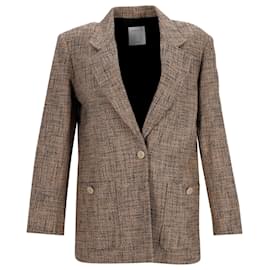 Sandro-Sandro Paris Sone Blazer in Brown Tweed-Brown