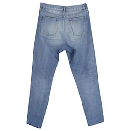 Saint Laurent-Saint Laurent High-Waisted Jeans in Blue Cotton Denim -Blue