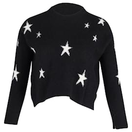 Zadig & Voltaire-Zadig & Voltaire Loose Fit Star Sweater in Black Cashmere Wool-Black