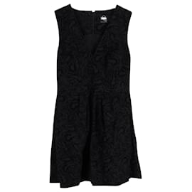 Alexander Mcqueen-Alexander McQueen Vestido sem mangas com decote em V em algodão preto-Preto