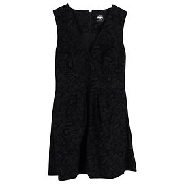 Alexander McQueen Vestido sem mangas com decote em V em algodão preto Preto