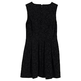 Alexander Mcqueen-Ärmelloses Kleid mit V-Ausschnitt von Alexander McQueen aus schwarzer Baumwolle-Schwarz