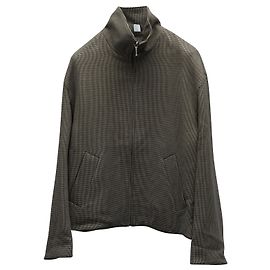 Sandro Paris Casaco Houndstooth Zip-Up em Viscose Bege Bege