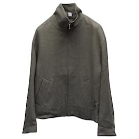 Sandro-Sandro Paris Houndstooth Zip-Up Coat in Beige Viscose-Beige