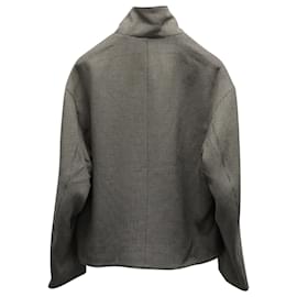 Sandro-Sandro Paris Houndstooth Zip-Up Coat in Beige Viscose-Beige