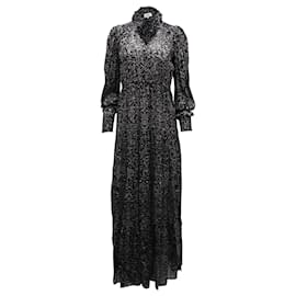 Ba&Sh-Ba&sh Alegria - Robe longue en georgette imprimée métallisée à fil coupé en viscose noire-Autre