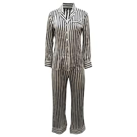 Autre Marque-Conjunto de pijama Olivia Von Halle calça em seda multicolorida-Multicor