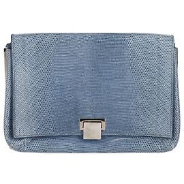 The Row Clutch mit Krokodilprägung aus hellblauem Leder Blau Hellblau