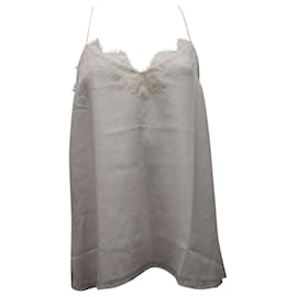 Autre Marque-Cami NYC Lace Trim Camisole in White Silk -White