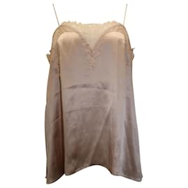 Autre Marque-Cami NYC Lace Trim Camisole in Nude Silk -Brown,Flesh