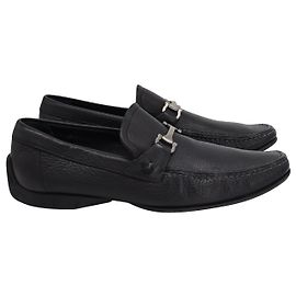 Mocassini Salvatore Ferragamo Buckle in pelle nera Nero