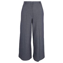 Pantalone Max Mara Gamba Larga in Cotone Blu Navy Blu Blu navy