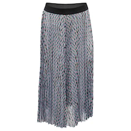 Maje-Maje Geometric Pleated Full Length Skirt in Multicolor Polyester-Other,Python print