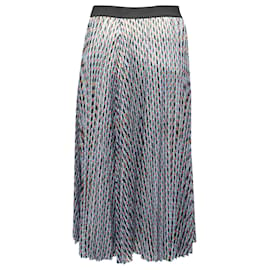 Maje-Maje Geometric Pleated Full Length Skirt in Multicolor Polyester-Multiple colors