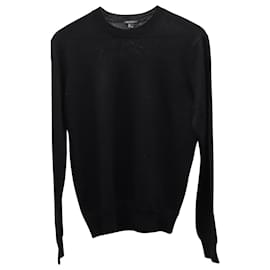 Theory-Theory Crewneck Sweater in Black Wool-Black