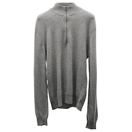 Theory-Pull Theory Half Zip en Cachemire Gris-Gris