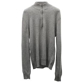 Theory Pullover mit halbem Reißverschluss aus grauem Kaschmir Grau
