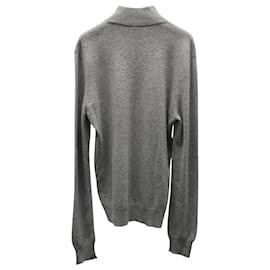 Theory-Theory Half Zip Pullover in Grey Cashmere-Grey