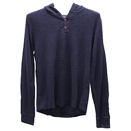 Vince-Vince Hooded Sweatshirt in Navy Blue Cotton-Blue,Navy blue