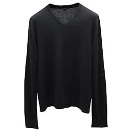 Theory-Theory V-neck Sweater in Black Cashmere-Black