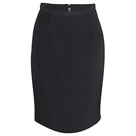 Dolce & Gabbana-Dolce & Gabbana Pencil Skirt in Black Lana Vergine-Black