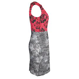 Dolce & Gabbana-Dolce & Gabbana Printed Sleeveless Dress in Red and Silver Acetate-Other