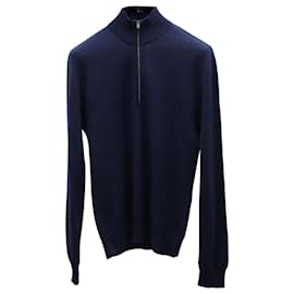 Theory-Theory Half Zip Pullover in Navy Blue Cashmere -Blue,Navy blue