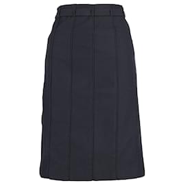 Burberry-Burberry Pleated Skirt in Black Wool-Black