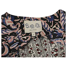 Sea New York-Sea New York Floral Printed Midi Dress in Multicolor Cotton-Multiple colors