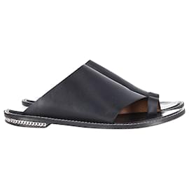 Givenchy-Givenchy Chain-Link Accents Slides in pelle nera-Nero